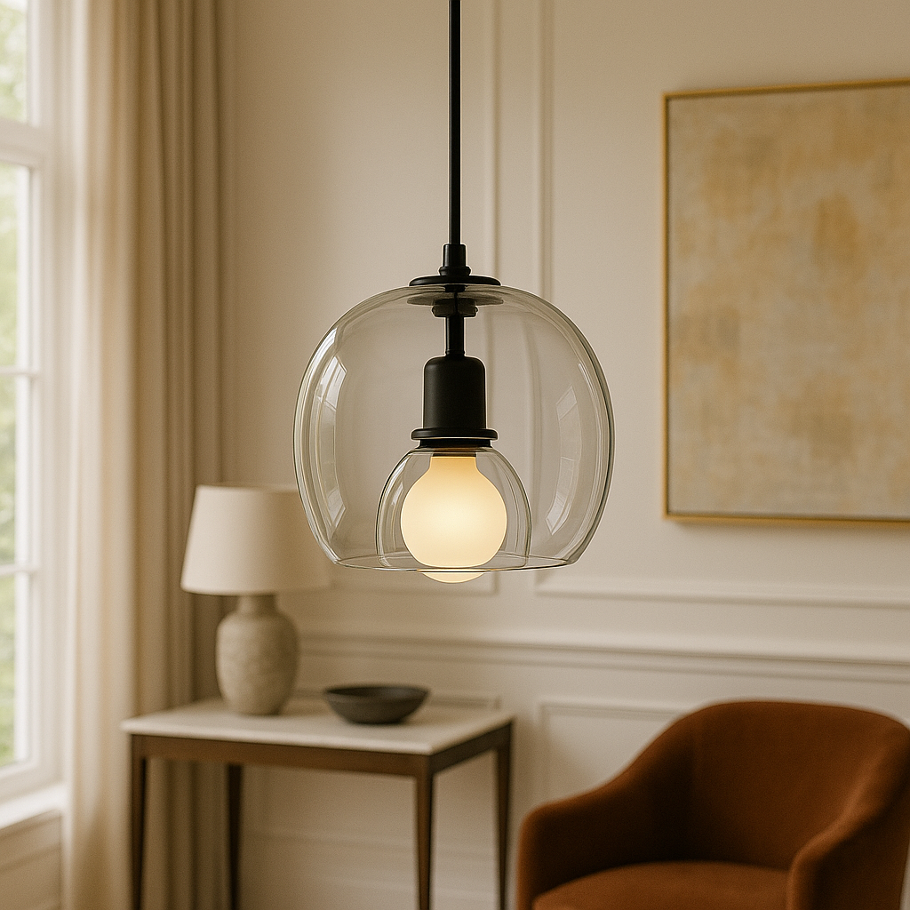 Ombre Glass Pendant Lamp – Amber, Grey or Clear