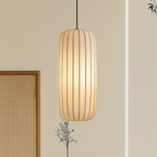 Ribbed Silk Pendant Lamp – Pleated Organic Shade