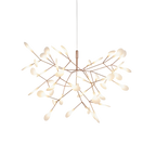Modern Rose Gold Firefly LED Chandelier with Acrylic Globes