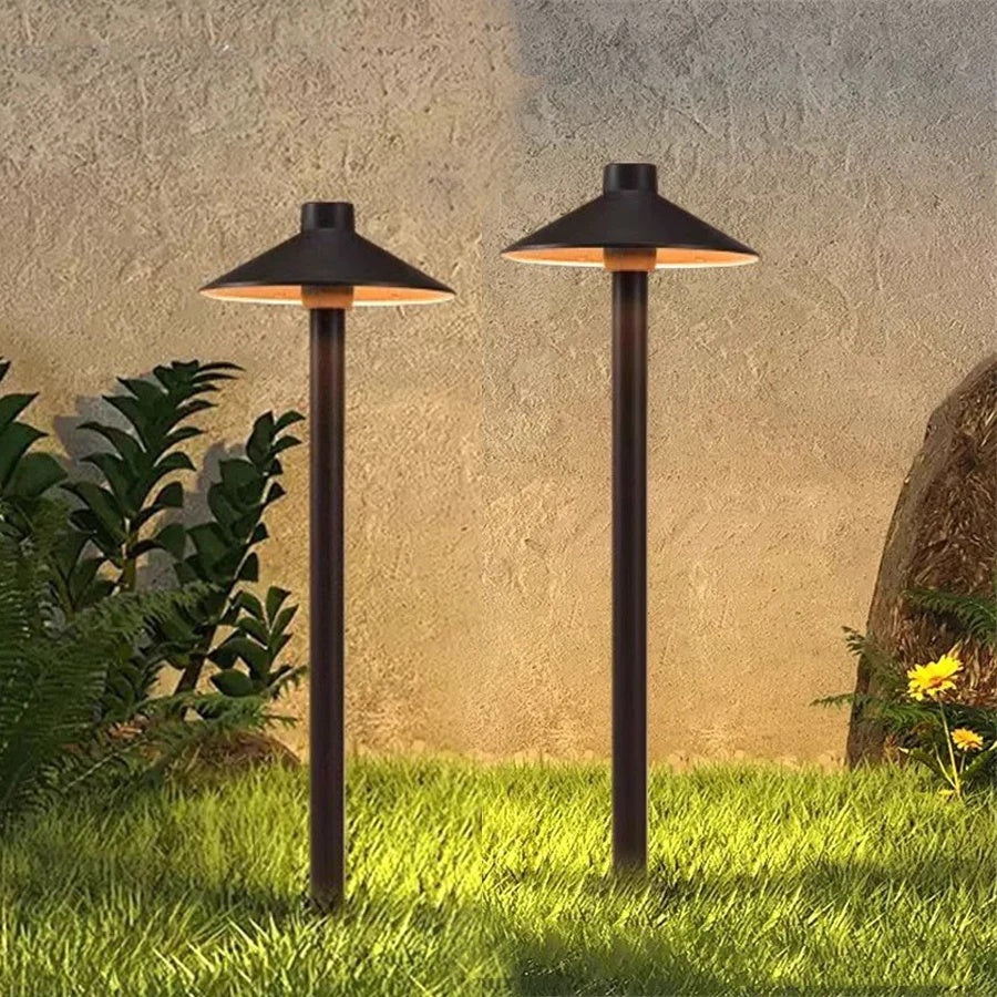Mushroom Outdoor Path Light – Coffee Finish