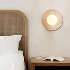 Natural Travertine Wall Sconce with Frosted Globe – LED