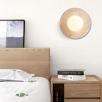 Natural Travertine Wall Sconce with Frosted Globe – LED