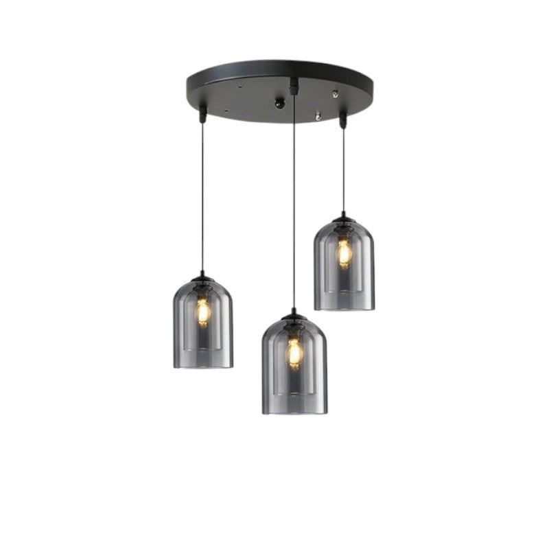 Smoked or Amber Glass Pendant Light – 1 or 3 Heads