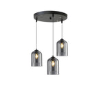 Smoked or Amber Glass Pendant Light – 1 or 3 Heads
