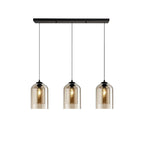 Smoked or Amber Glass Pendant Light – 1 or 3 Heads