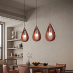Japandi Oval Pendant Light – White, Grey or Red