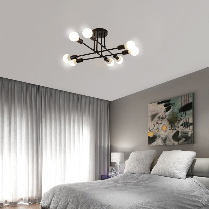 Modern Sputnik Semi-Flush Mount Chandelier – 6 or 8 Lights