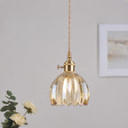 Japanese Ribbed Glass Mini Pendant Light