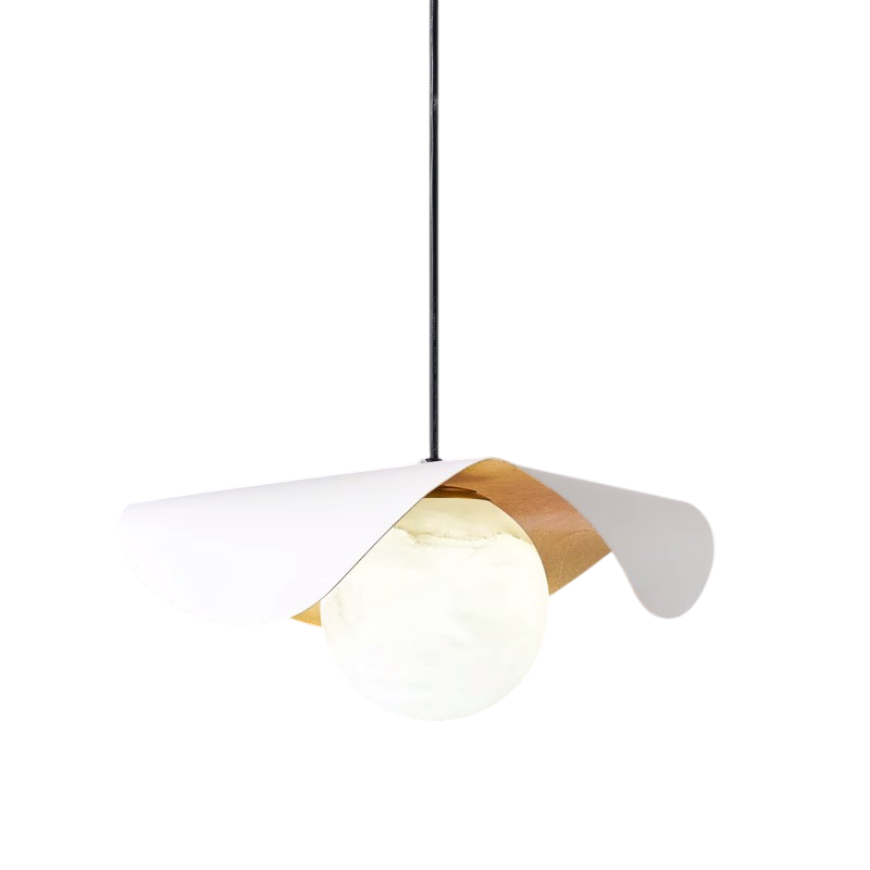 Marble Globe Pendant Light – Black or White