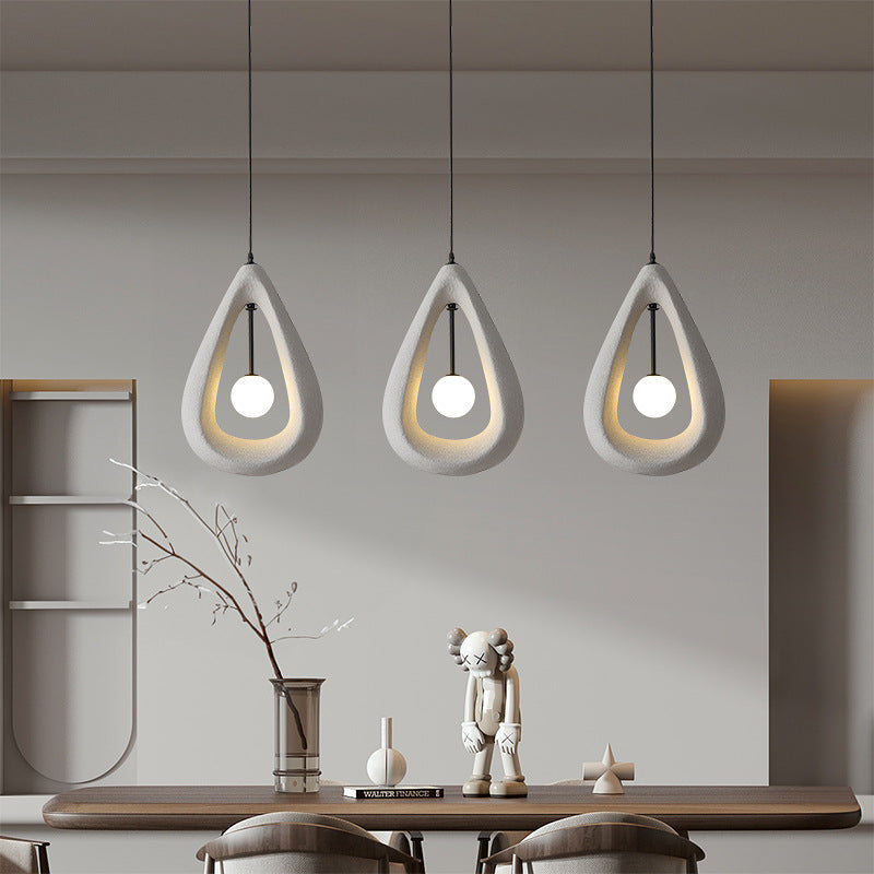 Japandi Oval Pendant Light – White, Grey or Red