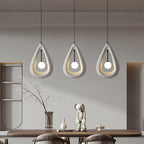 Japandi Oval Pendant Light – White, Grey or Red