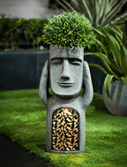 Solar Easter Island Head Garden Statues – See, Hear, Speak No Evil