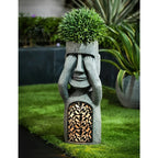 Solar Easter Island Head Garden Statues – See, Hear, Speak No Evil