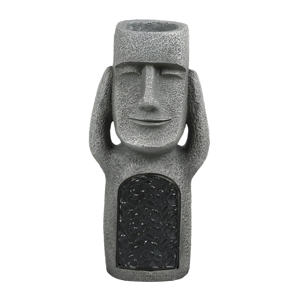 Solar Easter Island Head Garden Statues – See, Hear, Speak No Evil