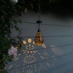 Solar Moroccan Metal Lantern with Cut-Out Pattern