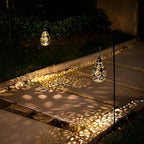 Solar Moroccan Metal Lantern with Cut-Out Pattern