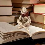 Book Lover Reading Woman Sculpture – Modern Resin Shelf Decor