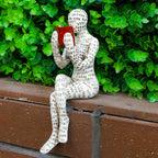 Book Lover Reading Woman Sculpture – Modern Resin Shelf Decor