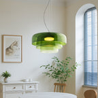 Layered tinted glass pendant light