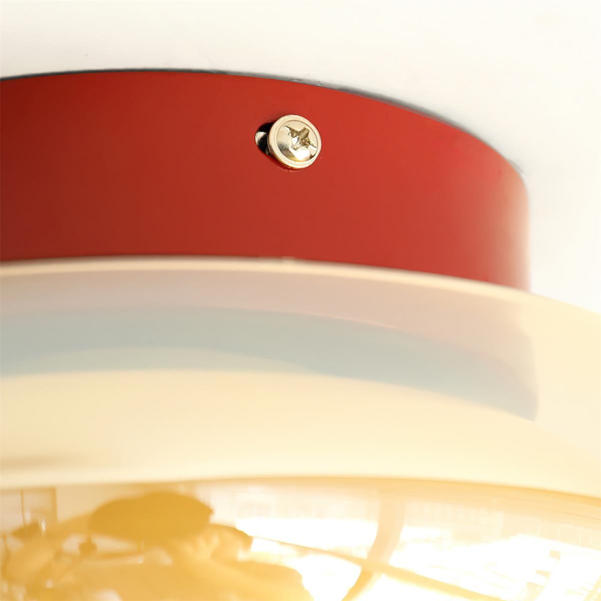 Retro Glass Flush Mount Ceiling Light – 3-Color LED