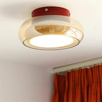 Retro Glass Flush Mount Ceiling Light – 3-Color LED
