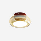 Retro Glass Flush Mount Ceiling Light – 3-Color LED