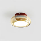 Retro Glass Flush Mount Ceiling Light – 3-Color LED