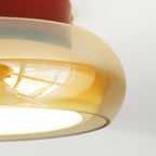 Retro Glass Flush Mount Ceiling Light – 3-Color LED