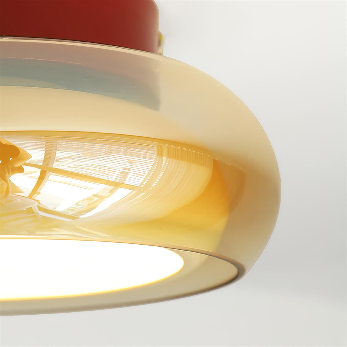 Retro Glass Flush Mount Ceiling Light – 3-Color LED
