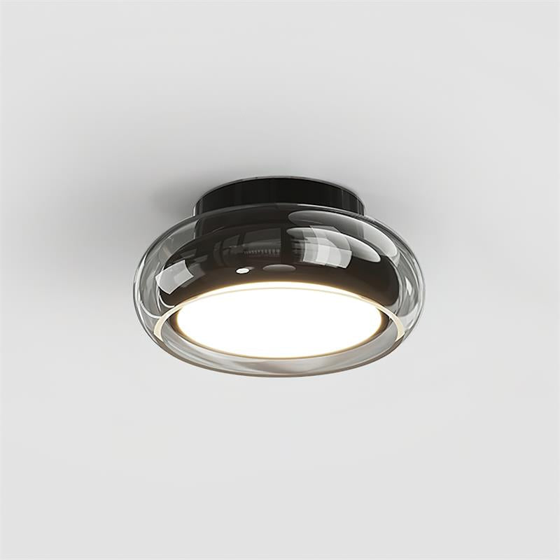 Retro Glass Flush Mount Ceiling Light – 3-Color LED