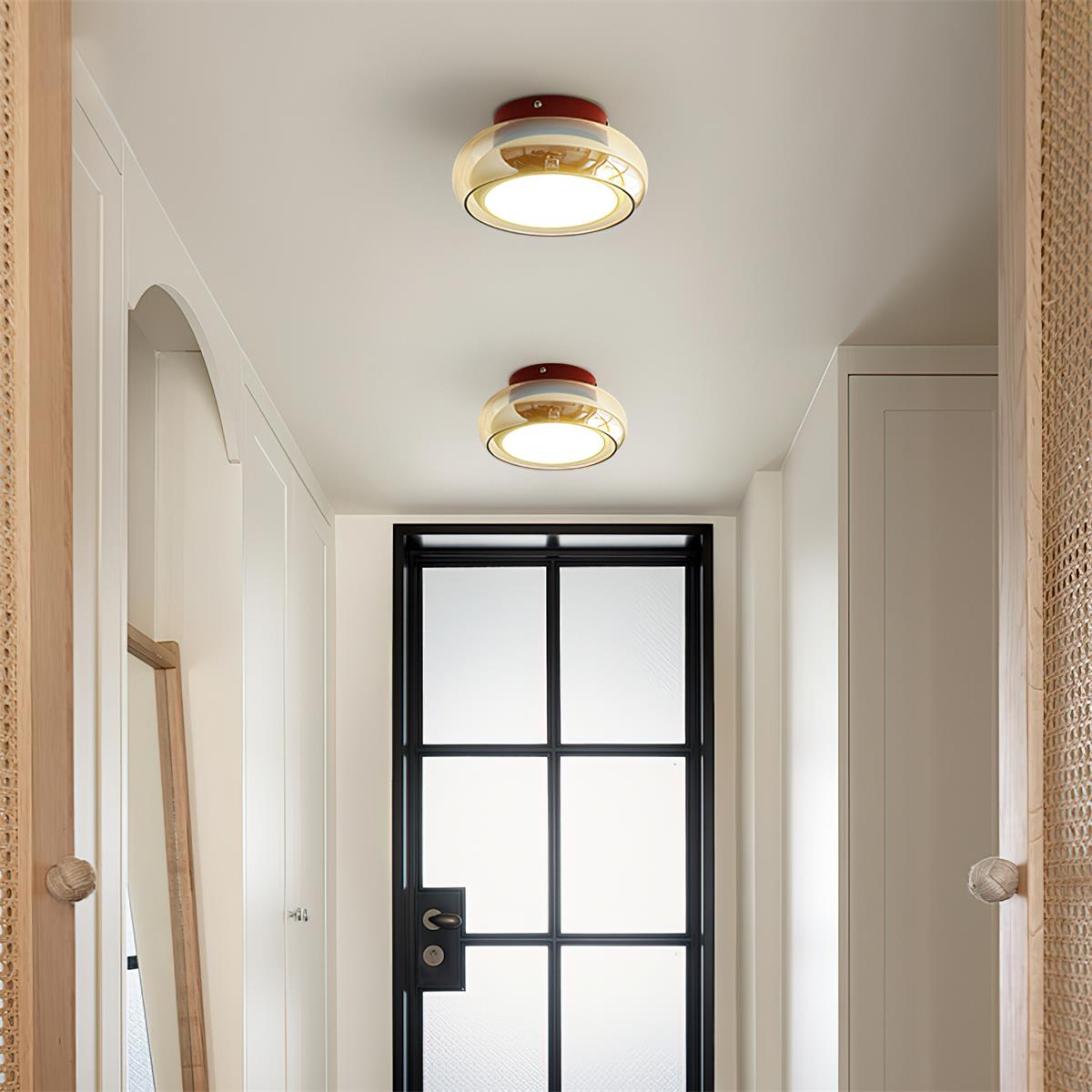 Retro glass flush mount ceiling light