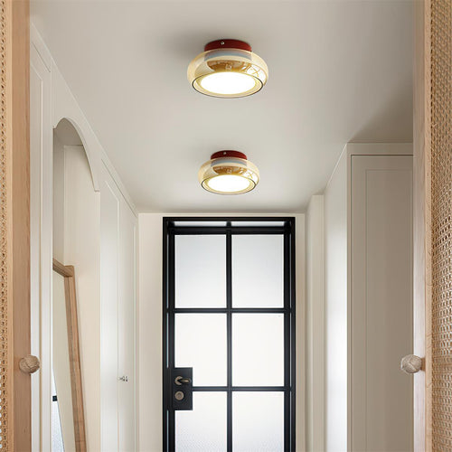 Retro glass flush mount ceiling light