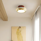 Retro Glass Flush Mount Ceiling Light – 3-Color LED