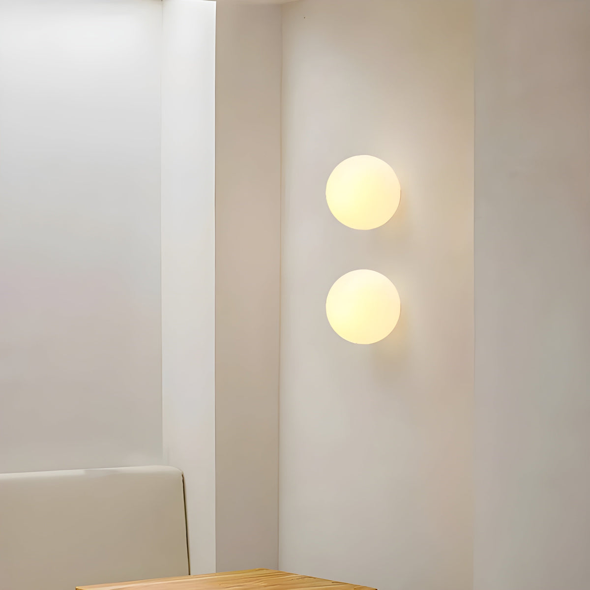 Frosted glass globe wall lamp