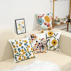 Embroidered Floral Throw Pillow Cover – 18" x 18"