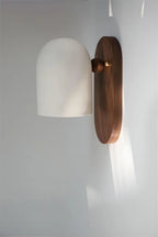 Walnut wood wall sconce