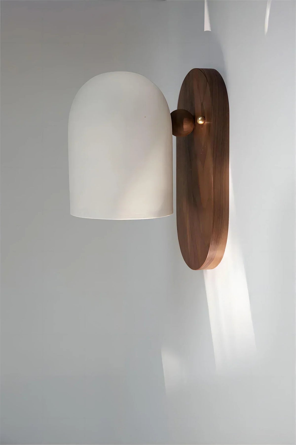 Walnut wood wall sconce