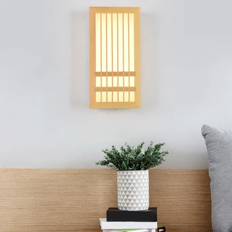 Japandi Wooden Slat LED Wall Light