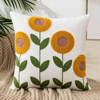 Embroidered Floral Throw Pillow Cover – 18" x 18"