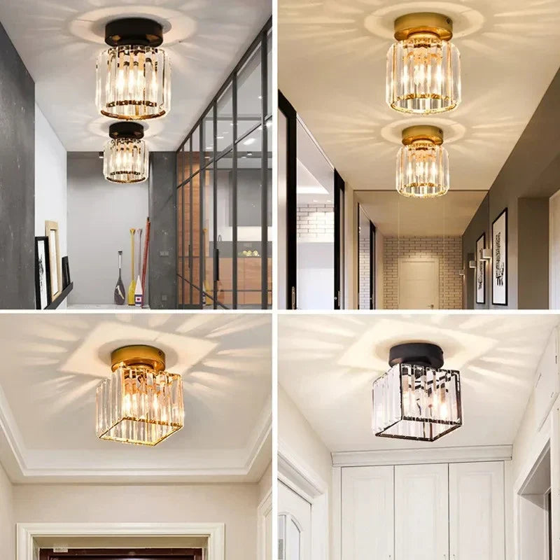 Glam Crystal Flush Mount Ceiling Light – Round or Square