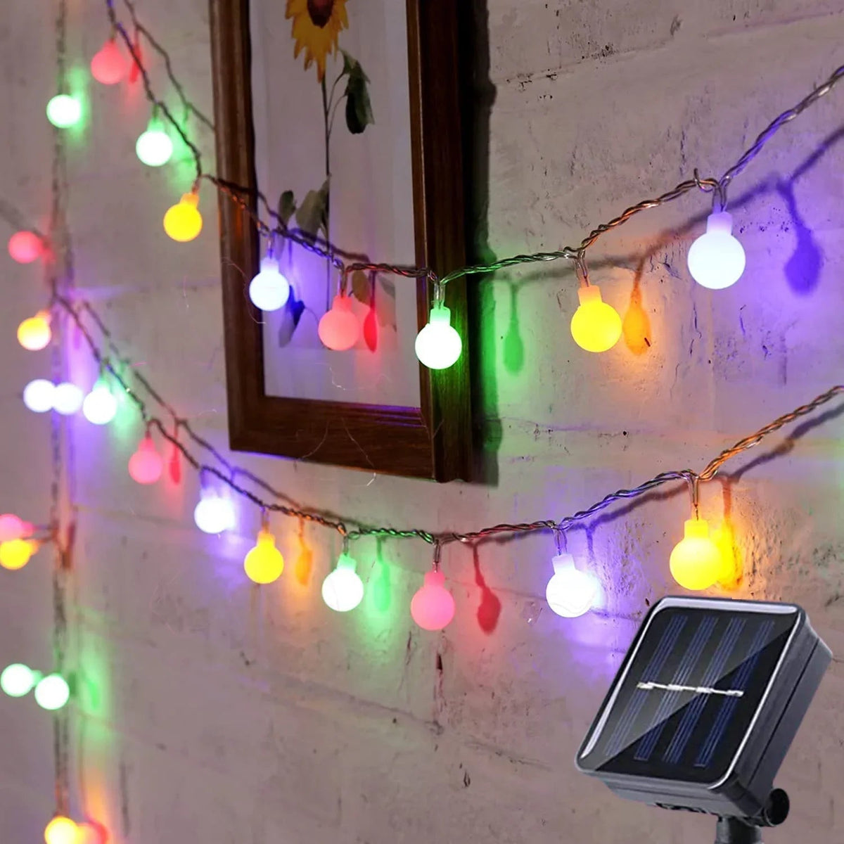 Solar LED Outdoor String Lights – Warm White or Multicolor