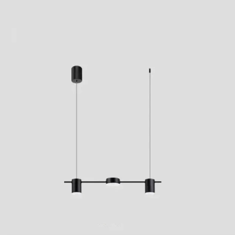 Modern Linear LED Pendant Light with Adjustable Spotlights