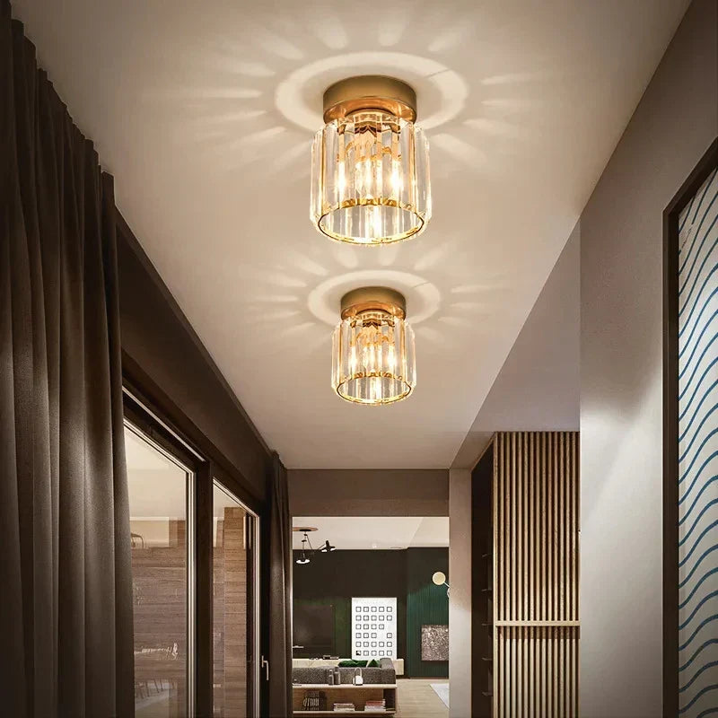 Glam Crystal Flush Mount Ceiling Light – Round or Square