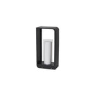 Rectangular Solar Outdoor Lantern with Frosted Glass – Black