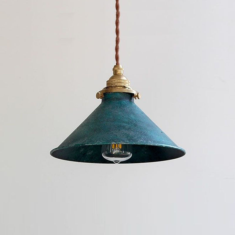 Vintage Industrial Cone Pendant Light – Rustic Finish