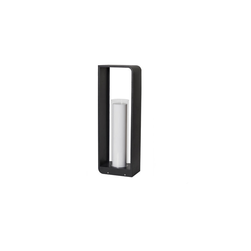 Rectangular Solar Outdoor Lantern with Frosted Glass – Black