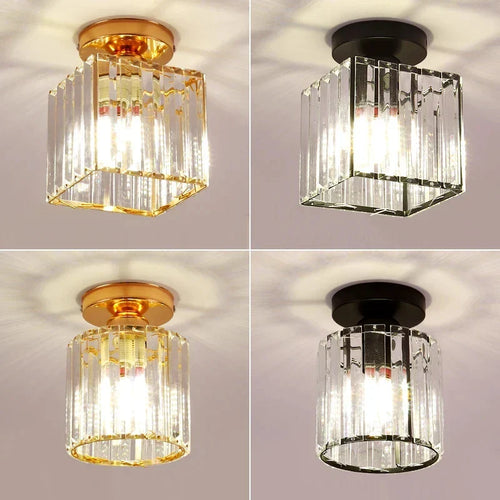 Glam Crystal Flush Mount Ceiling Light – Round or Square