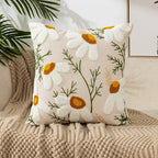 Embroidered Floral Throw Pillow Cover – 18" x 18"