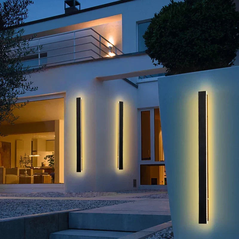 Modern Linear LED Outdoor Wall Light for Patio & Garden