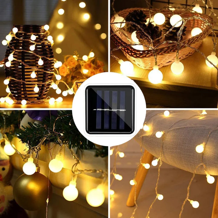 Solar LED Outdoor String Lights – Warm White or Multicolor
